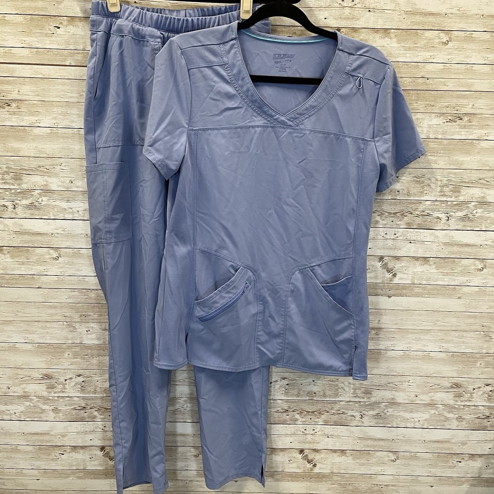Scrubstar Scrub Set Womens S Top & XS Pants Blue Work Uniform V-Neck Healthcare